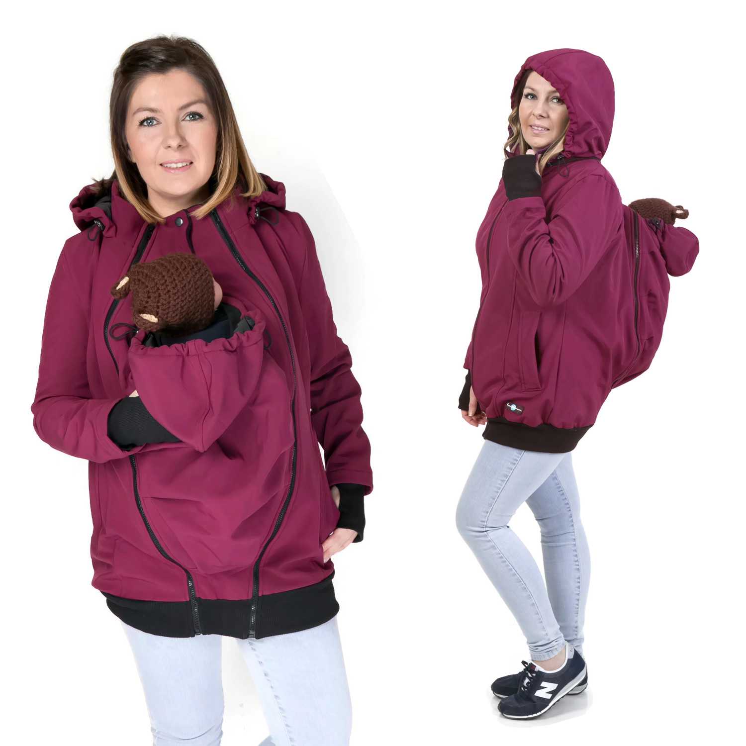 COLLAGE SOFTSHELL FRONT-BACK plum - Kopia