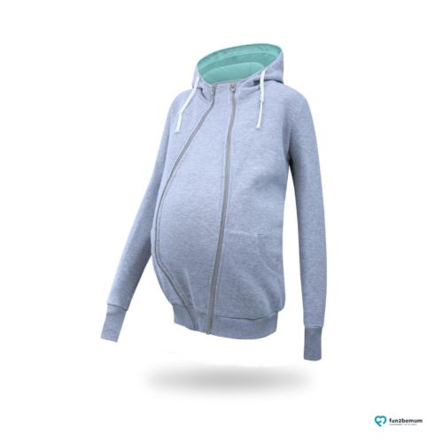 Fun2bemum babywearing maternity sweatshirt Sofia bluza ciazowa do noszenia (1) - szara