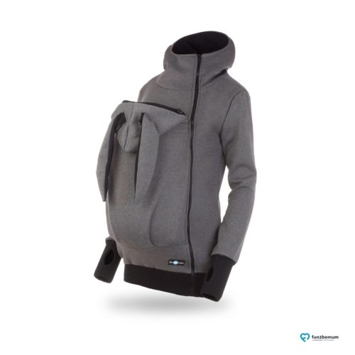 Fun2bemum babywearing sweatshirt jacket Maya bluza do noszenia-2 bunny ears graphite