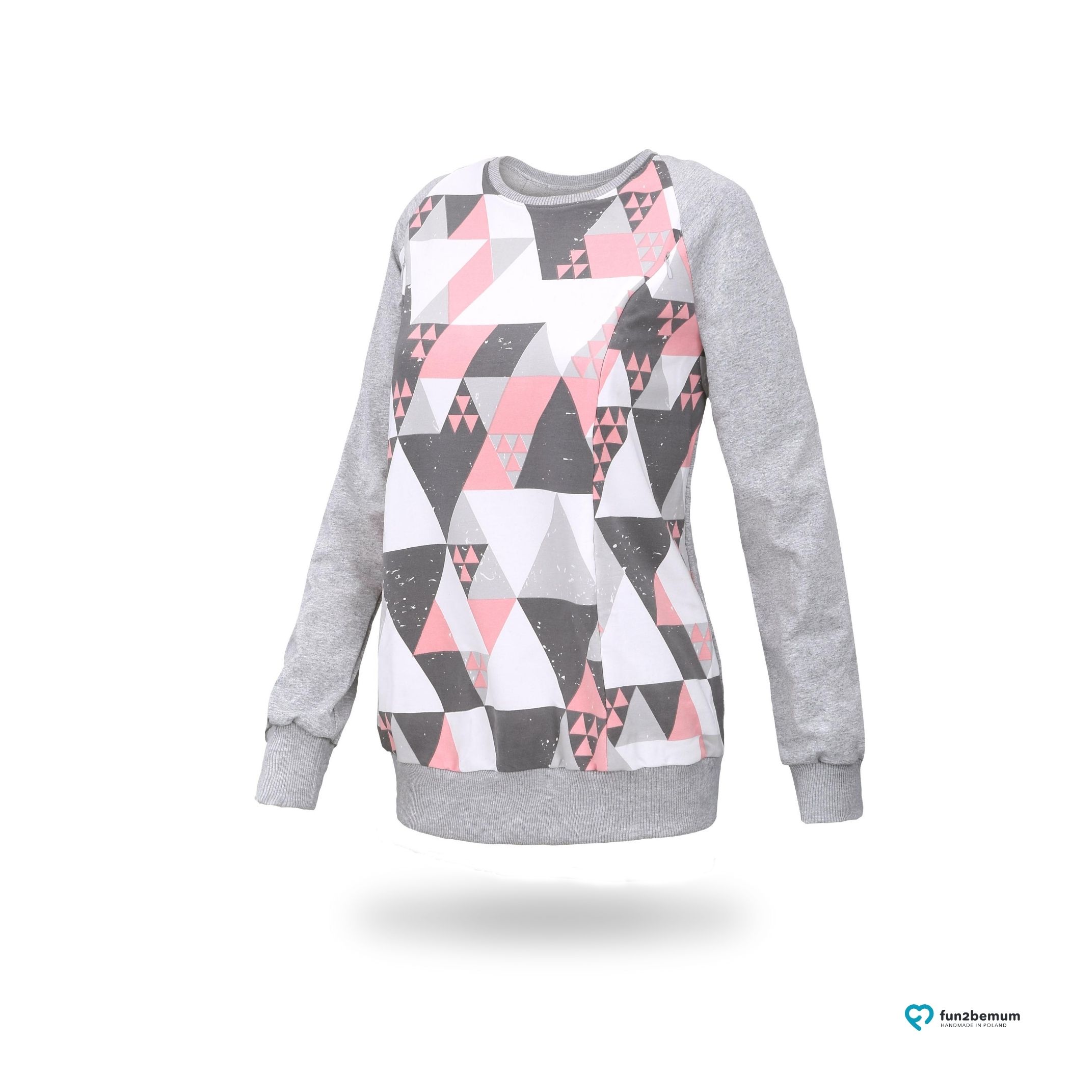 Fun2bemum_maternity_nursing_sweatshirt_Charlie_ciazowa_bluza_do_karmienia (2) Fun2bemum maternity nursing sweatshirt Charlie ciazowa bluza do karmienia-2 trójkąty koral