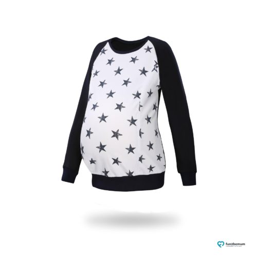 Fun2bemum maternity nursing sweatshirt Charlie ciazowa bluza do karmienia-4 granat gwiazdki