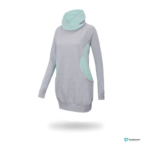 Fun2bemum maternity nursing sweatshirt Lily ciazowa bluza do karmienia 1 szary mięta