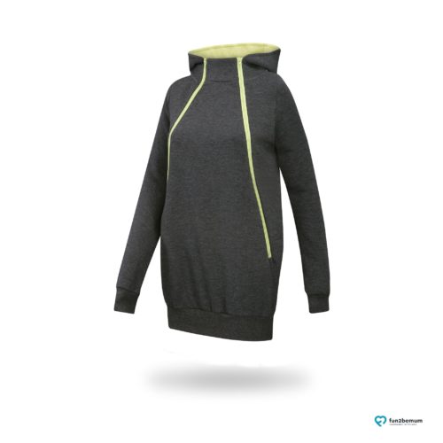 Fun2bemum maternity nursing sweatshirt Roxi ciazowa bluza do karmienia-1 grafit limonka