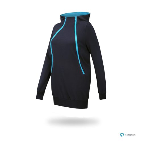 Fun2bemum maternity nursing sweatshirt Roxi ciazowa bluza do karmienia-5 navy turquoise