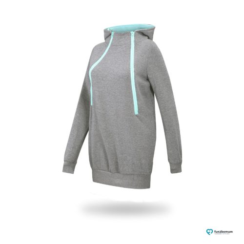 Fun2bemum maternity nursing sweatshirt Roxi ciazowa bluza do karmienia-9 grey mint