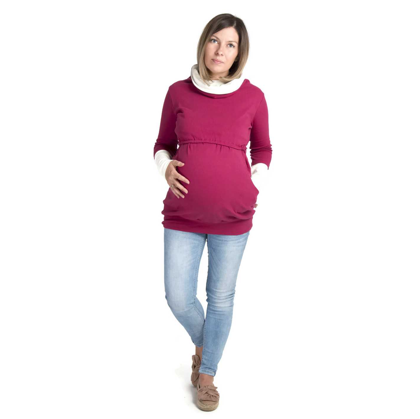 OLIVA burgundy-ecru (11) 1x1