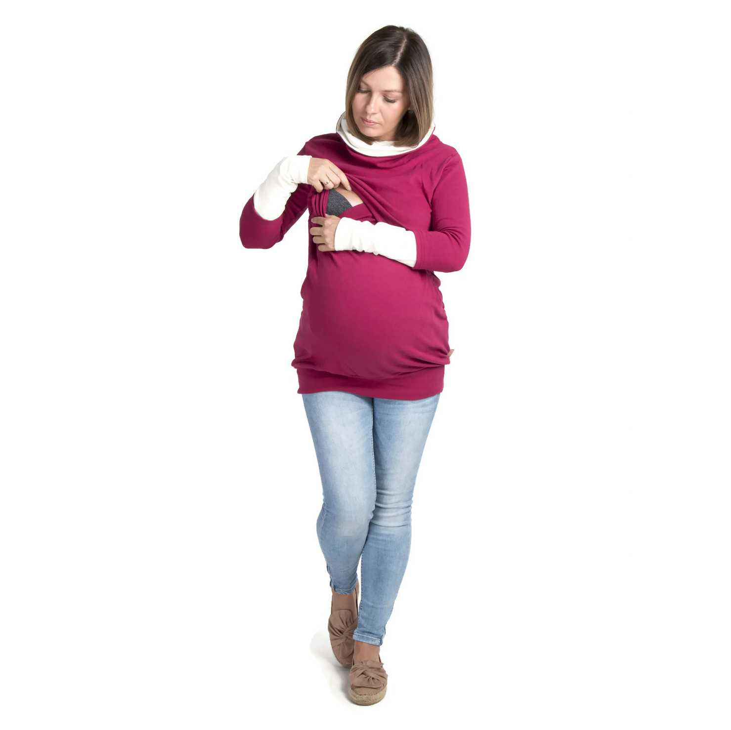 OLIVA burgundy-ecru (8) 1x1