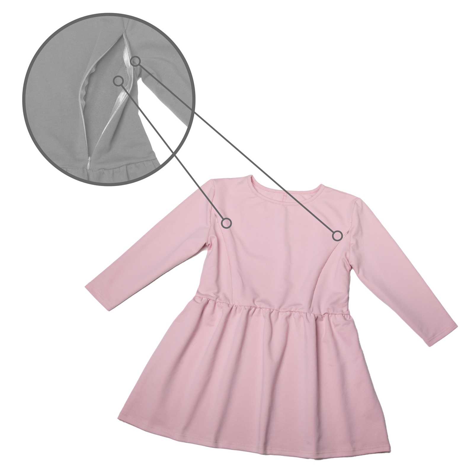 collage tunik pudrowy róż