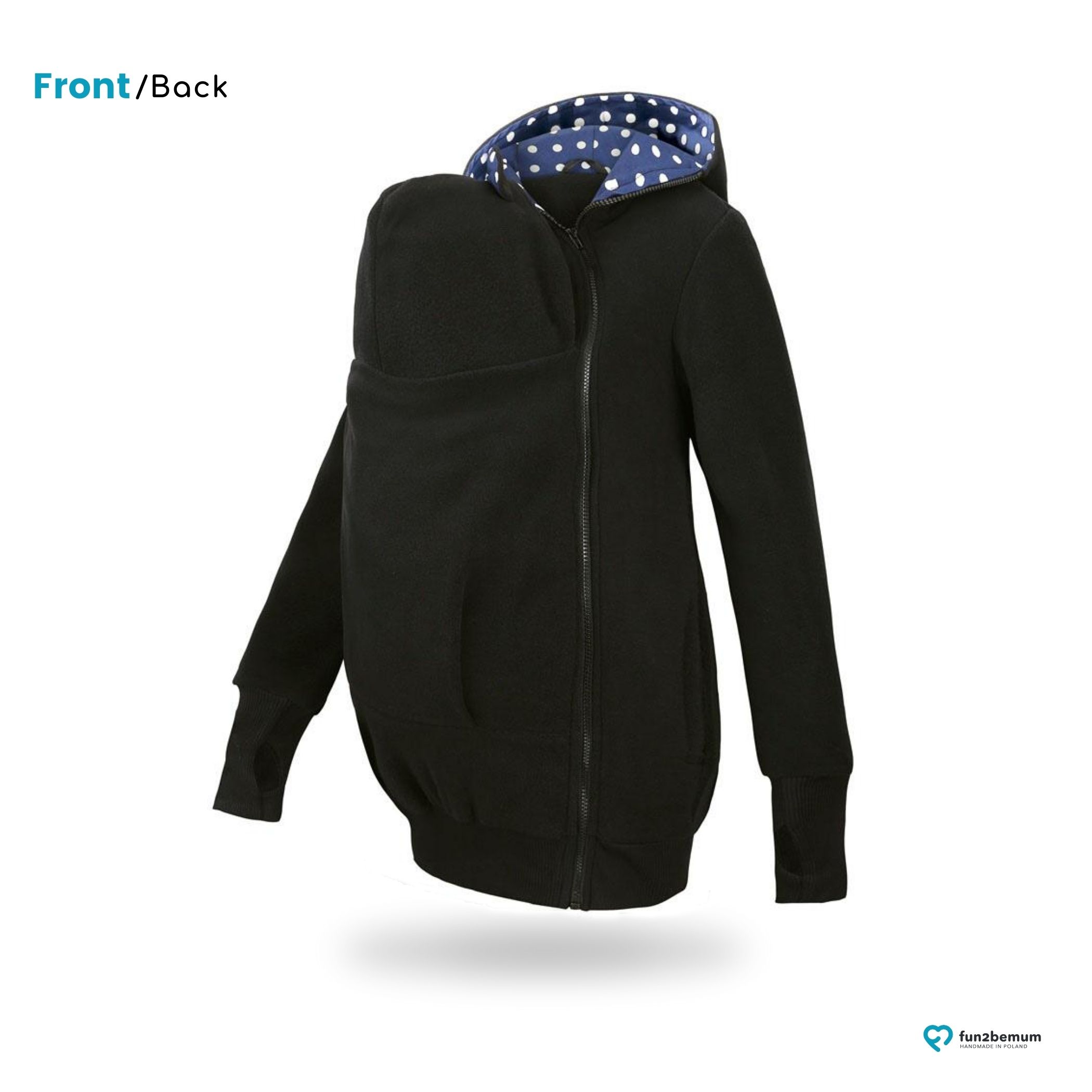 Fun2bemum_babywearing_fleece_jacket_polar_front-back (2) Fun2bemum babywearing fleece jacket polar front-back (2) - czarny- kropki
