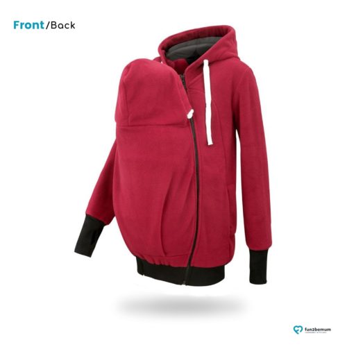 Fun2bemum babywearing fleece jacket polar front-back (4) - burgund- czarny