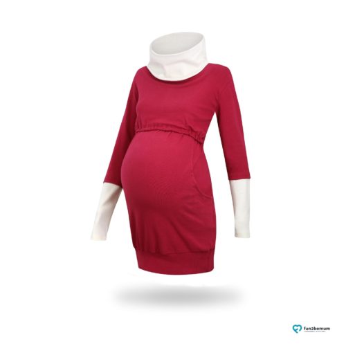 Fun2bemum maternity nursing tunic sweatshirt Olivia tunika ciazowa do karmienia-1 burgund