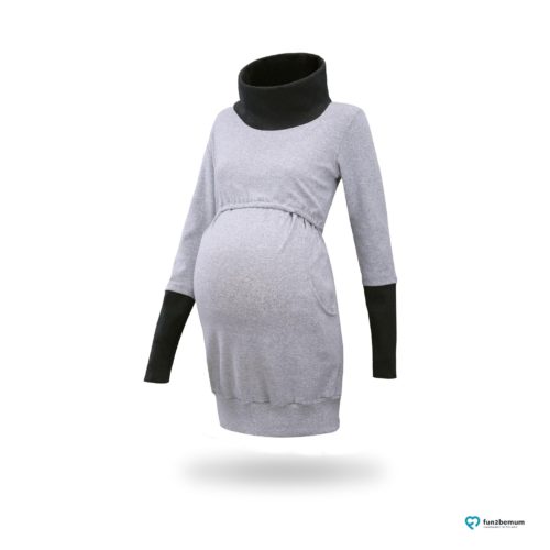Fun2bemum maternity nursing tunic sweatshirt Olivia tunika ciazowa do karmienia-3 szary