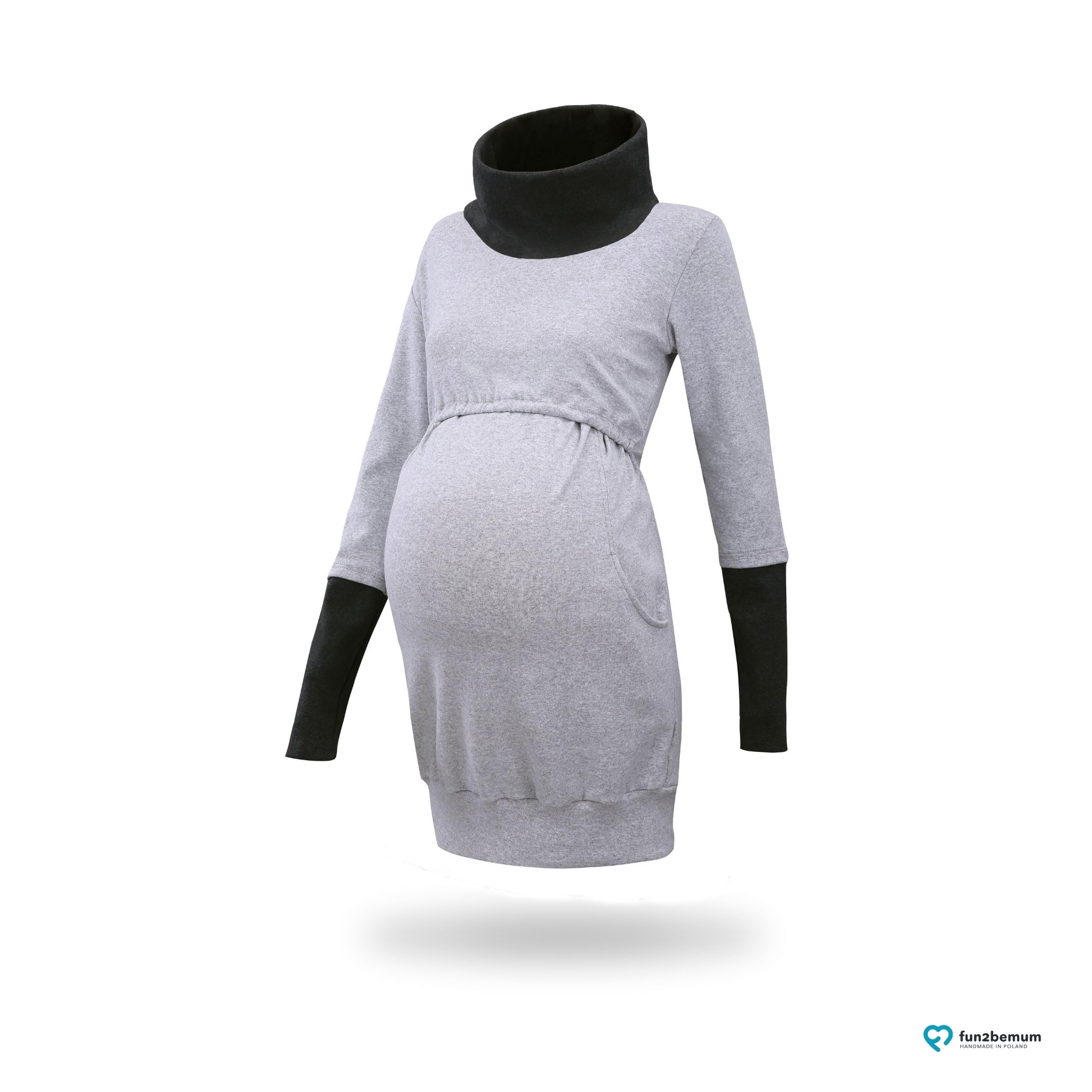 Fun2bemum_maternity_nursing_tunic_sweatshirt_Olivia_tunika_ciazowa_do_karmienia (2) Fun2bemum maternity nursing tunic sweatshirt Olivia tunika ciazowa do karmienia-3 szary