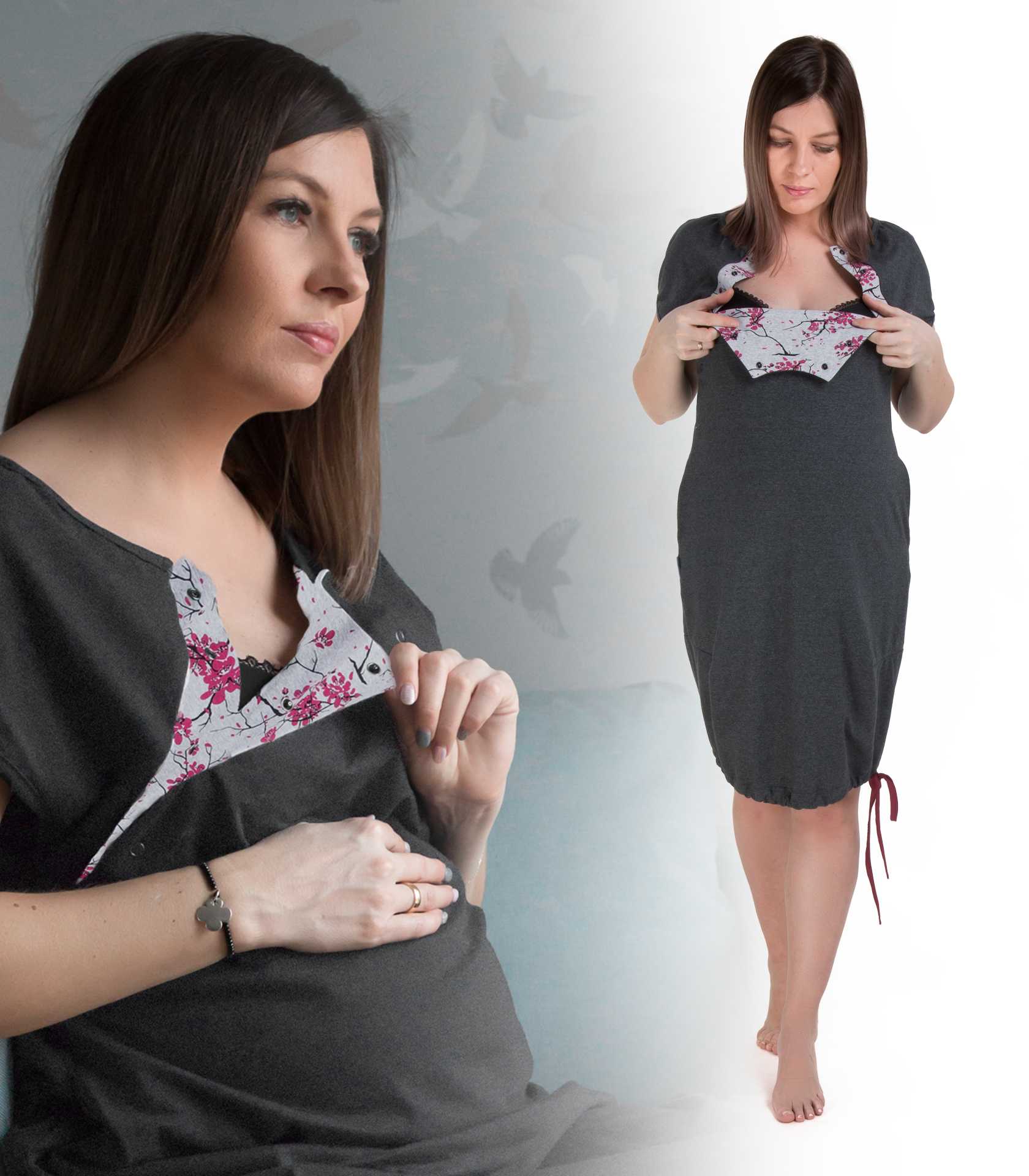 MARLEN graphite cherry blossom collage mamaville