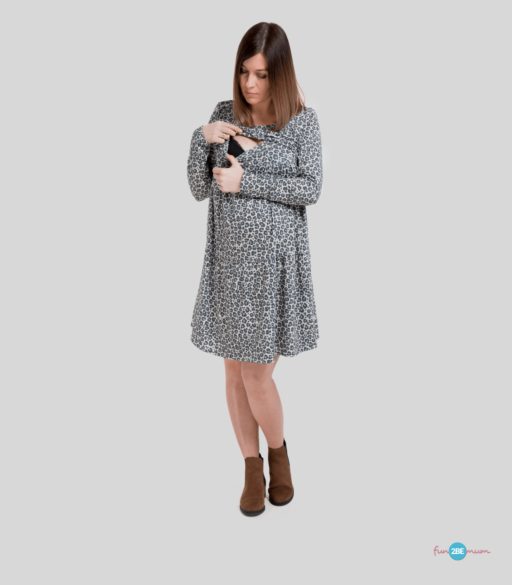 sukienka panther design knee length (no black) (2)