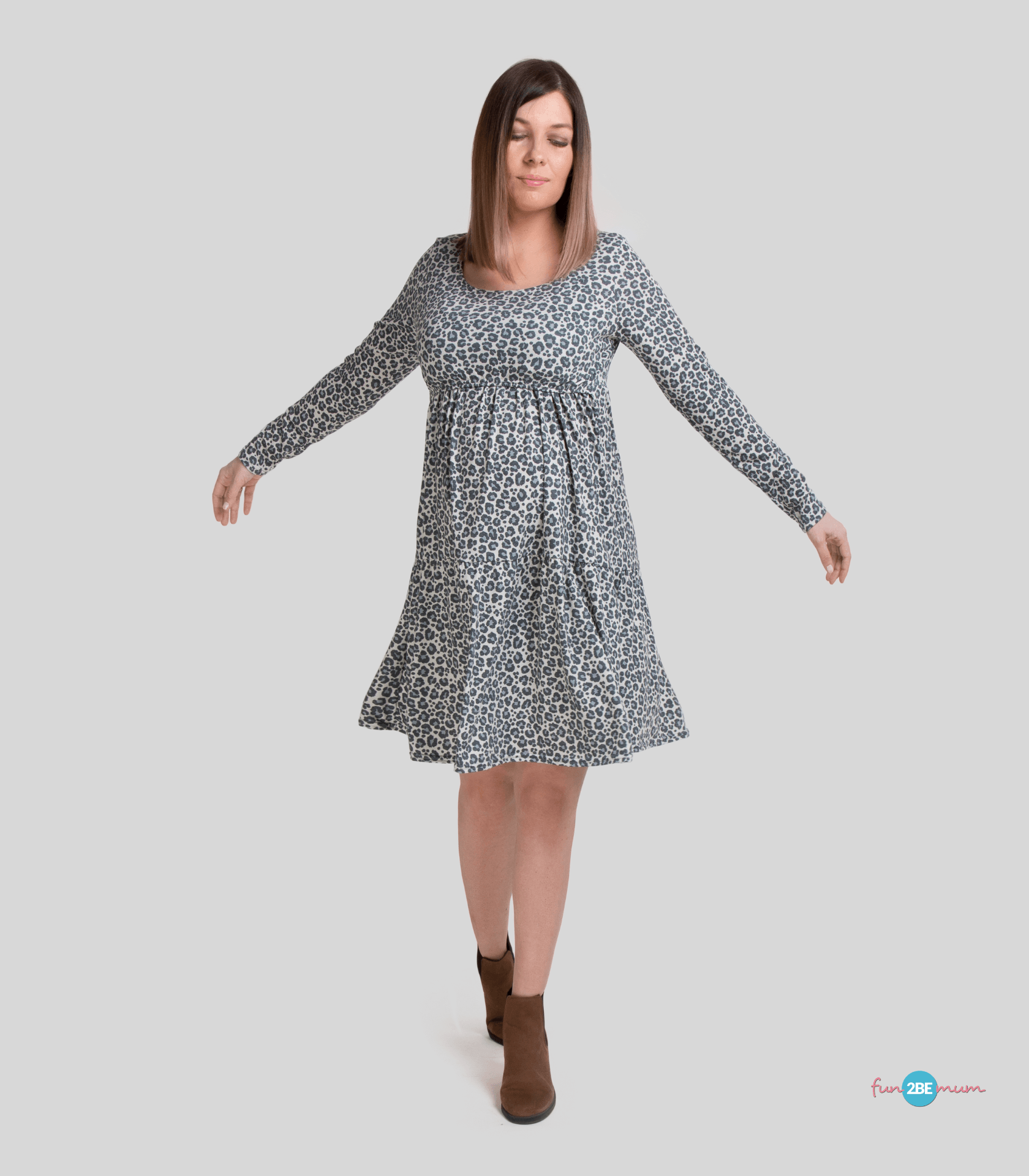 sukienka panther design knee length (no black) (3)