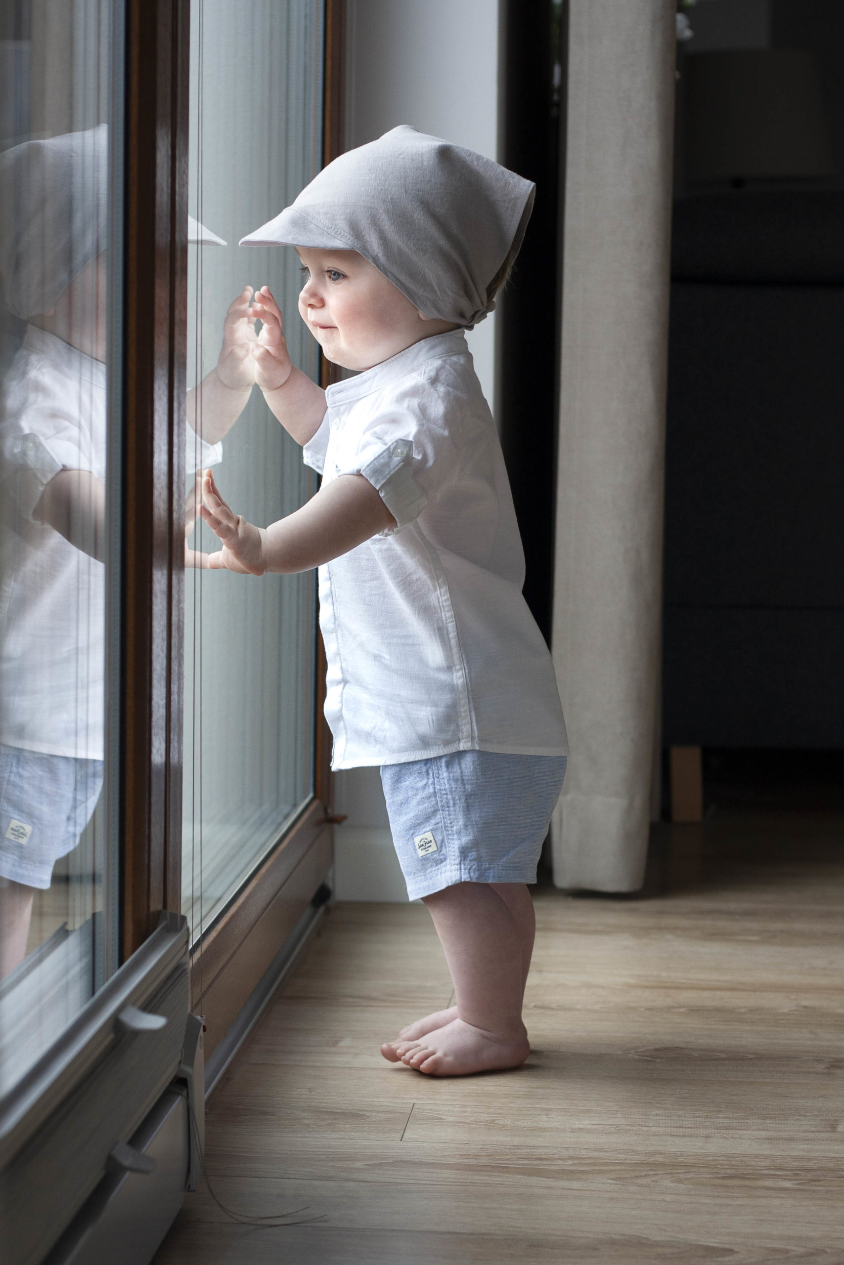 chusteczka_lniana_z_daszkiem_szary_popiel_5 chusteczka czapeczka lniana z daszkiem szary popiel 5