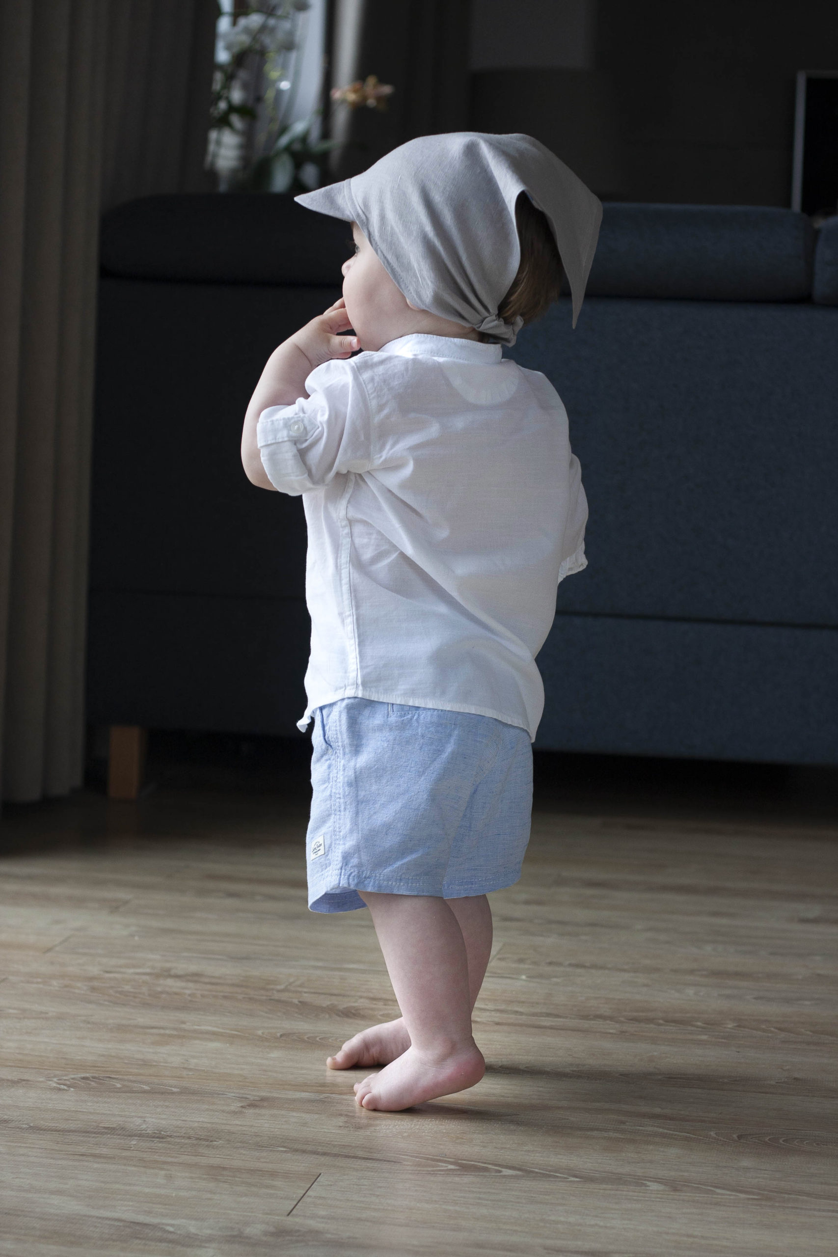 chusteczka_lniana_z_daszkiem_szary_popiel_8 chusteczka czapeczka lniana z daszkiem szary popiel 8